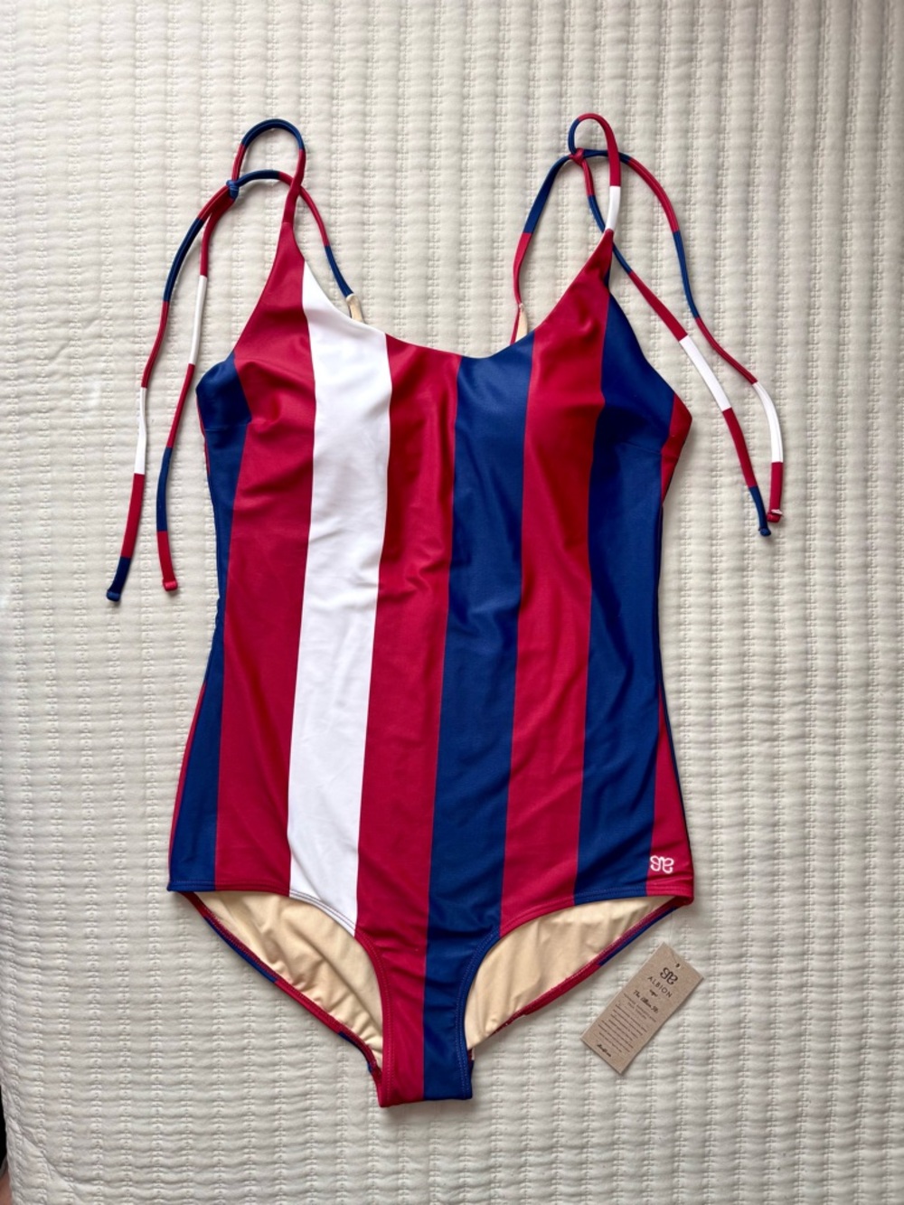 NEW Albion Fit the Liberty Stripe One Piece Swimsuit Large - Picture 9 of 9